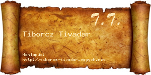 Tiborcz Tivadar névjegykártya